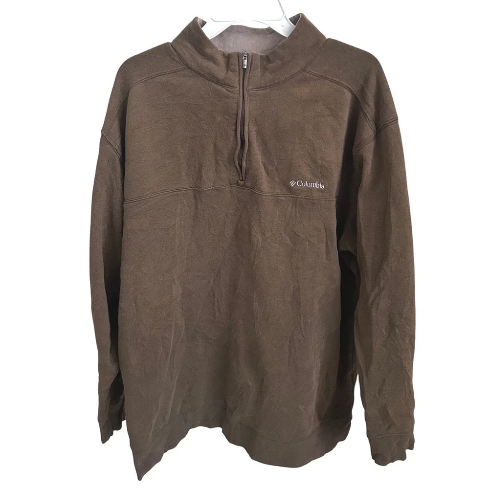 2 pcs. Columbia Mens‎ XXL Blue & Brown 1/4 Zip Fleece Pullover Sweatshirts